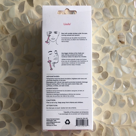 Brightening & Depuffing Premium Facial Massager / Rose Quartz Roller - Picture 10 of 12